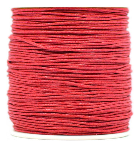 Cordon Encerado Bisuteria Rollo 1mm X 100 Metros Rojo