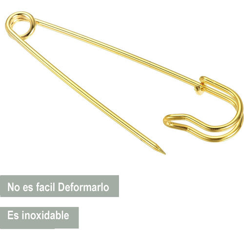 100 Gancho Nodriza Alfiler 75mm Paquete Dorado