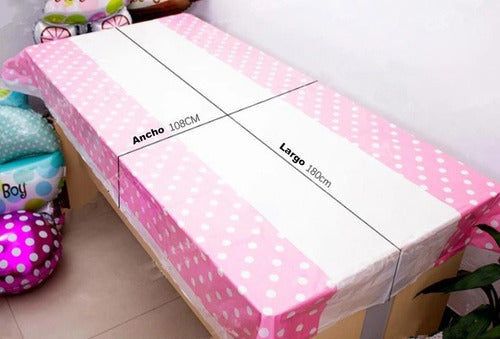 Mantel Plástico Para Fiestas Infantiles Puntos. 1.80x1.08m