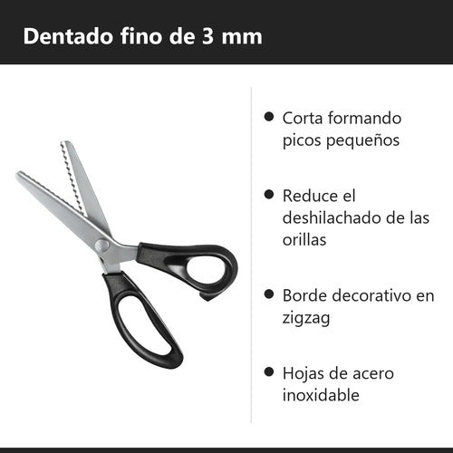 Tijeras Dentadas De Sastre Picos Finos 3 Mm Zigzag Para Tela