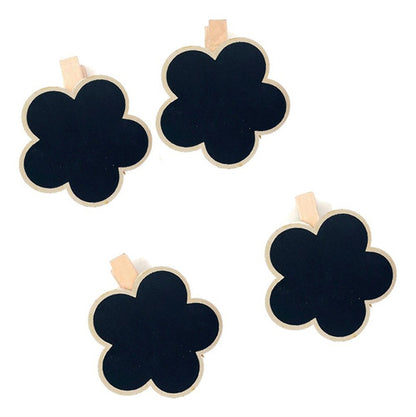 4 Mini Pizarras En Mdf Para Tiza Forma De Trebol Con Pinza
