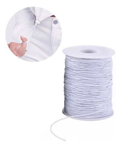 Cordon Caucho Elastico 2.8mm X100mts Blanco