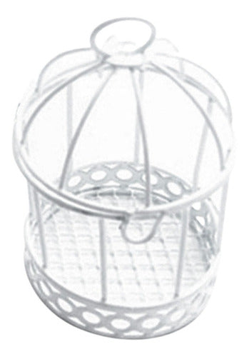 Mini Jaula Redonda Blanca Souvenir Decoracion X 12 Und