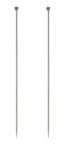 Par De Agujas De Aluminio Tejer En Dos X35cm