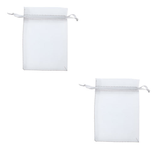 Bolsa De Organza 12cmx 9cm Paquete X 100und Blanco Organza
