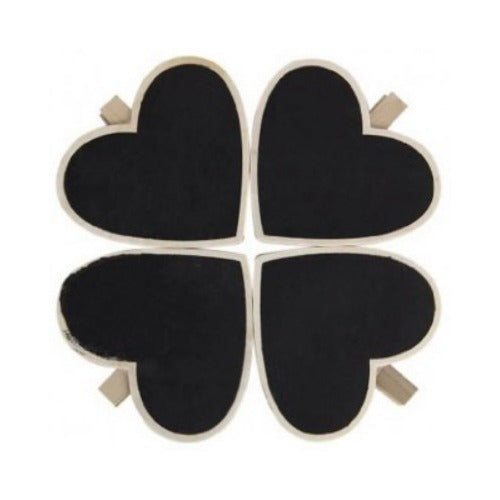Ganchos De Madera Pizarra Pequeños Decoracion 4 Und