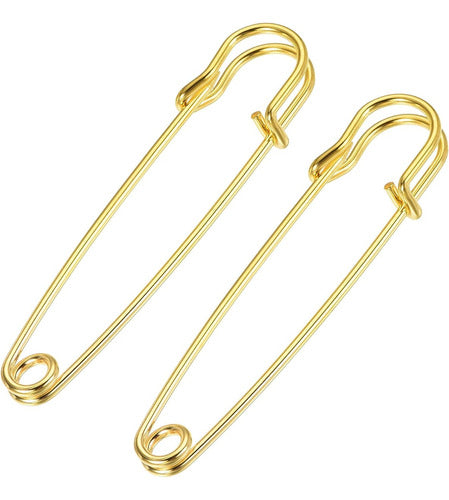 Gancho Grande Alfiler De Seguridad Dorado Falda 7,5cm X10und Default Title
