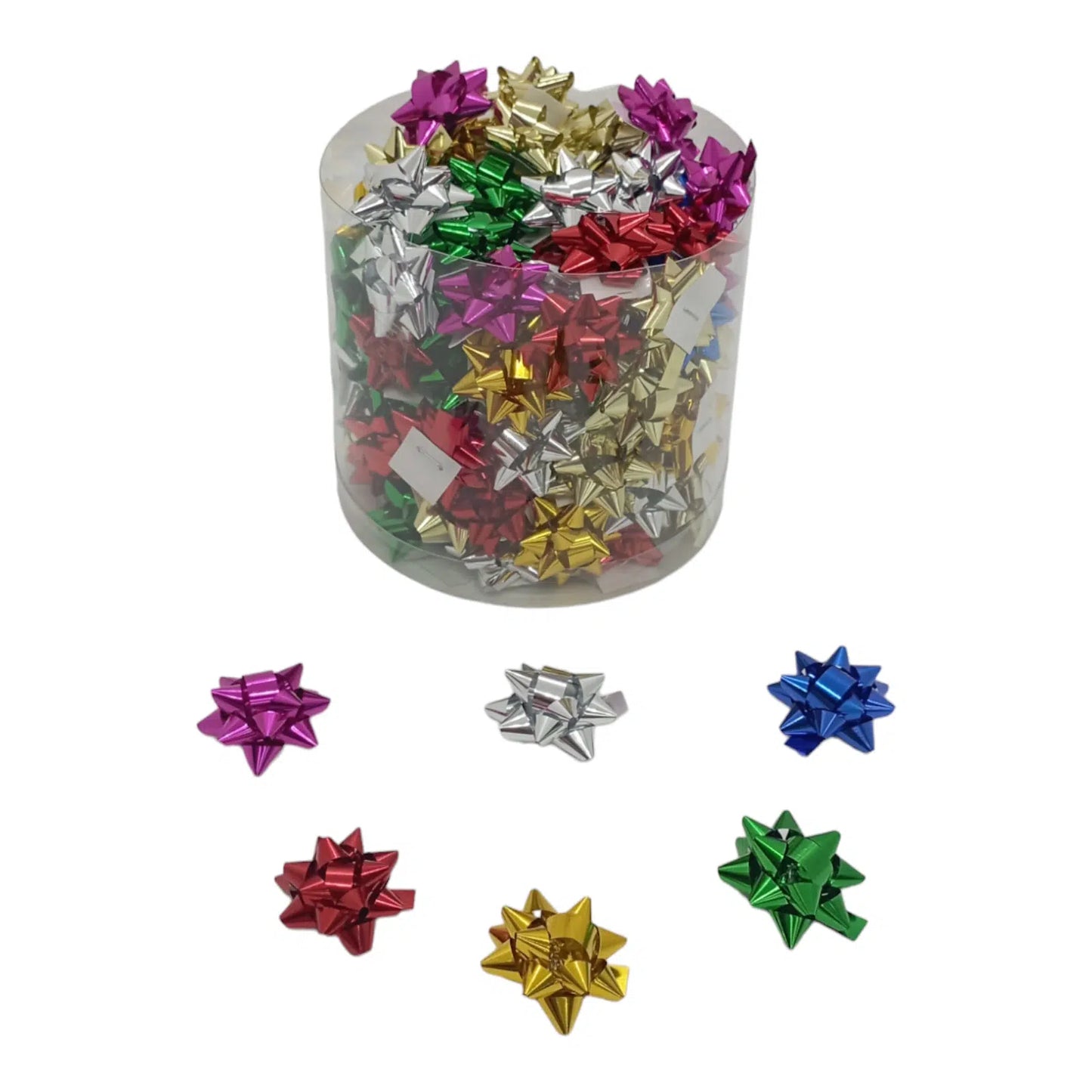 Moños Para Regalo Estrella 30mm Metalizado X100 Und