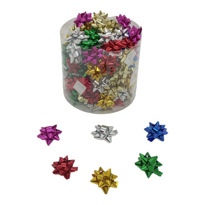 Moños Para Regalo Estrella 30mm Metalizado X100 Und