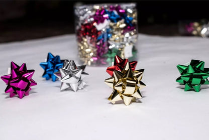 Moños Para Regalo Estrella 30mm Metalizado X100 Und