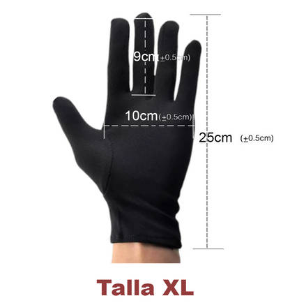 Guantes Blancos O Negros Algodon Todas Las Tallas X 1 Par Negro Talla XL
