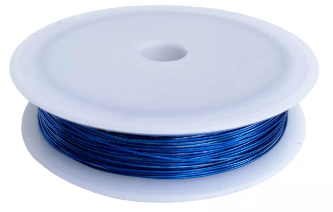 Rollo Alambre De 50 Metros De Cal 0.4 Mm Azul