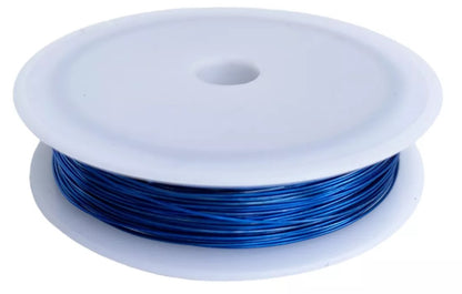 Rollo Alambre De 50 Metros De Cal 0.4 Mm Azul
