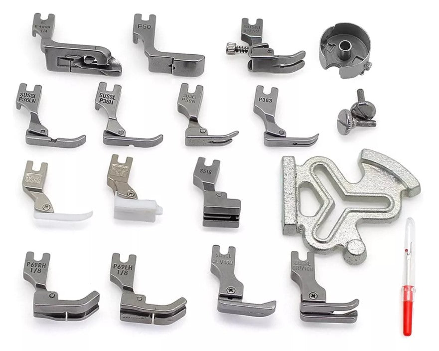 Kit De Pies Prensatelas Máquina Plana Industrial X 19 Piezas