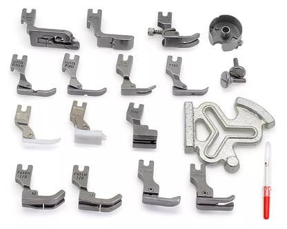 Kit De Pies Prensatelas Máquina Plana Industrial X 19 Piezas