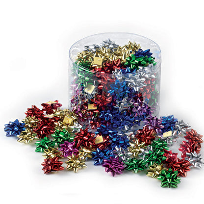 Moños Para Regalo Estrella 30mm Metalizado X100 Und
