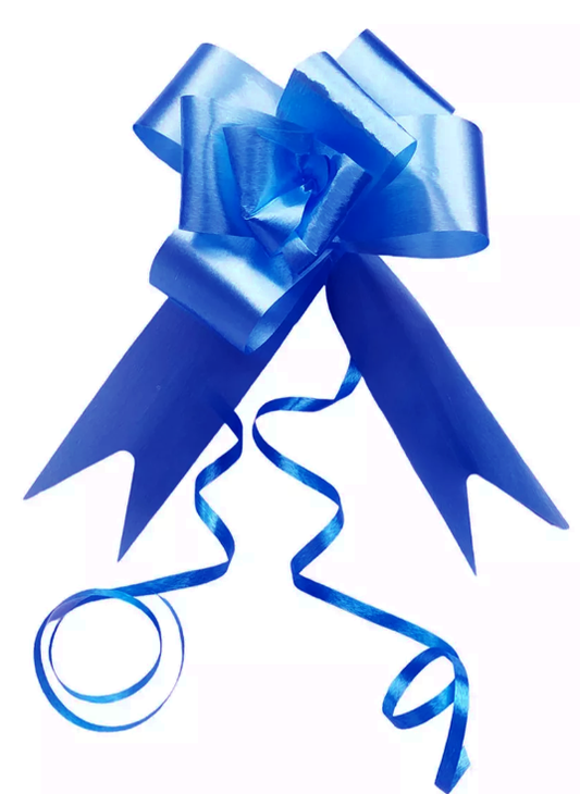 Moños Para Regalo Mediano X 10 Und Decoración En Papel Azul rey