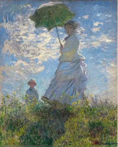 Kit Pintura De Diamantes 5d Para Bricolaje 40x30 Cm Mujer con Sombrilla Monet