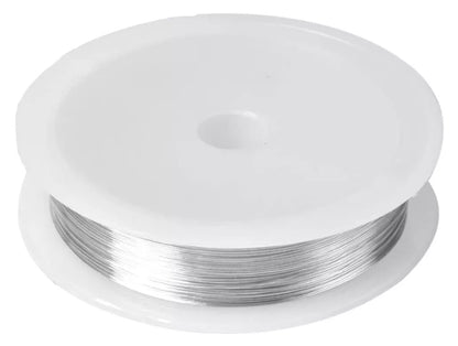 Rollo Alambre De 50 Metros De Cal 0.4 Mm Plateado
