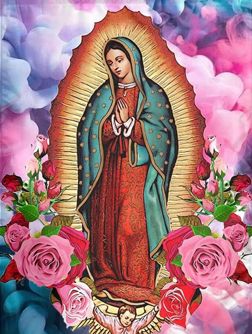Kit Pintura De Diamantes 5d Para Bricolaje 40x30 Cm Virgen Guadalupe