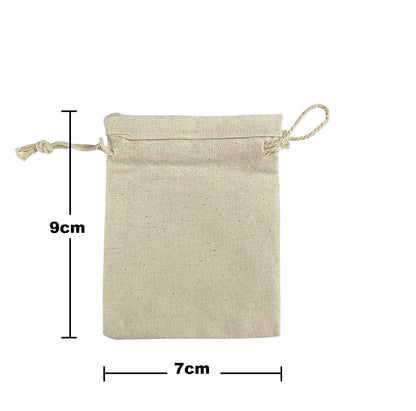 Bolsas De Tela Lino Lienzo Cordon Ajustable 9cmx7cm X 50und