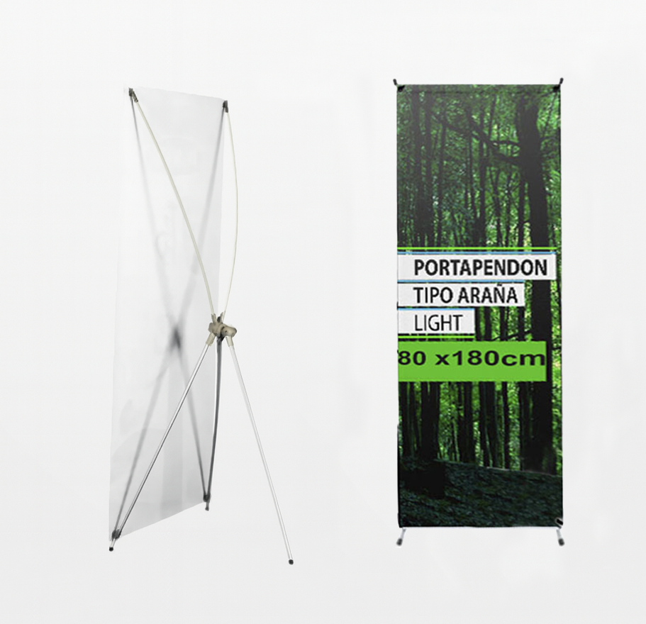 Porta Pendón Tipo Araña Soporte Pendon Variable 80x180 Cm