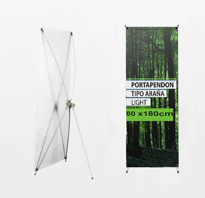 Porta Pendón Tipo Araña Soporte Pendon Variable 80x180 Cm