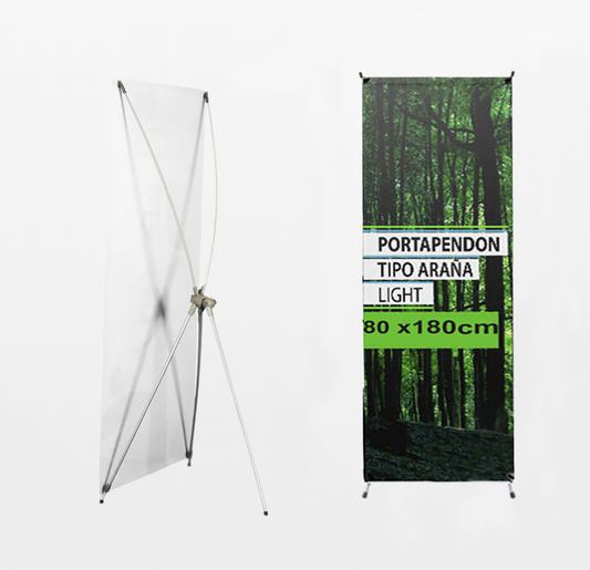 Porta Pendón Tipo Araña Soporte Pendon Variable 80x180 Cm