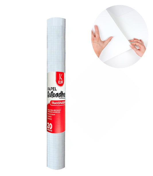Papel Adhesivo Contac Rollo Transparente 45cm X 20 Metros