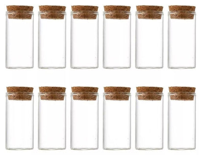 Recipiente Vidrio Transparente Tapon De Corcho 35ml X 12 Und