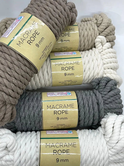Macrame 9mm Hilo De Algodon Para Tejer 20 Metros