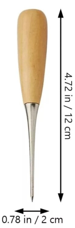 Punzon Lezna Mango Madera Para Modisteria Y Cuero X 1 Und