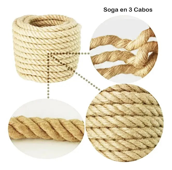 Cabuya Fique Soga Cuerda Decoracion 24mm X 5 Mts